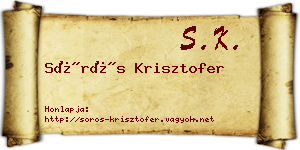 Sörös Krisztofer névjegykártya